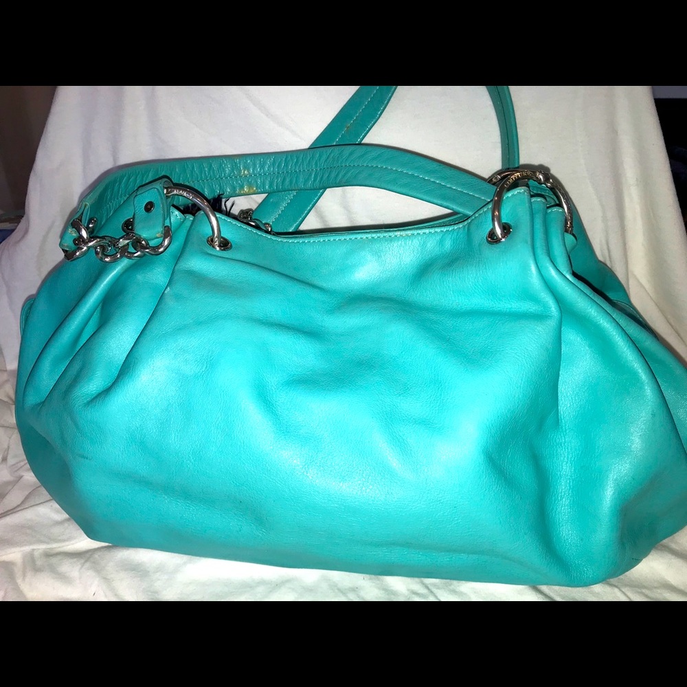 STUNNING AQUA JUICY COUTURE LEATHER HOBO